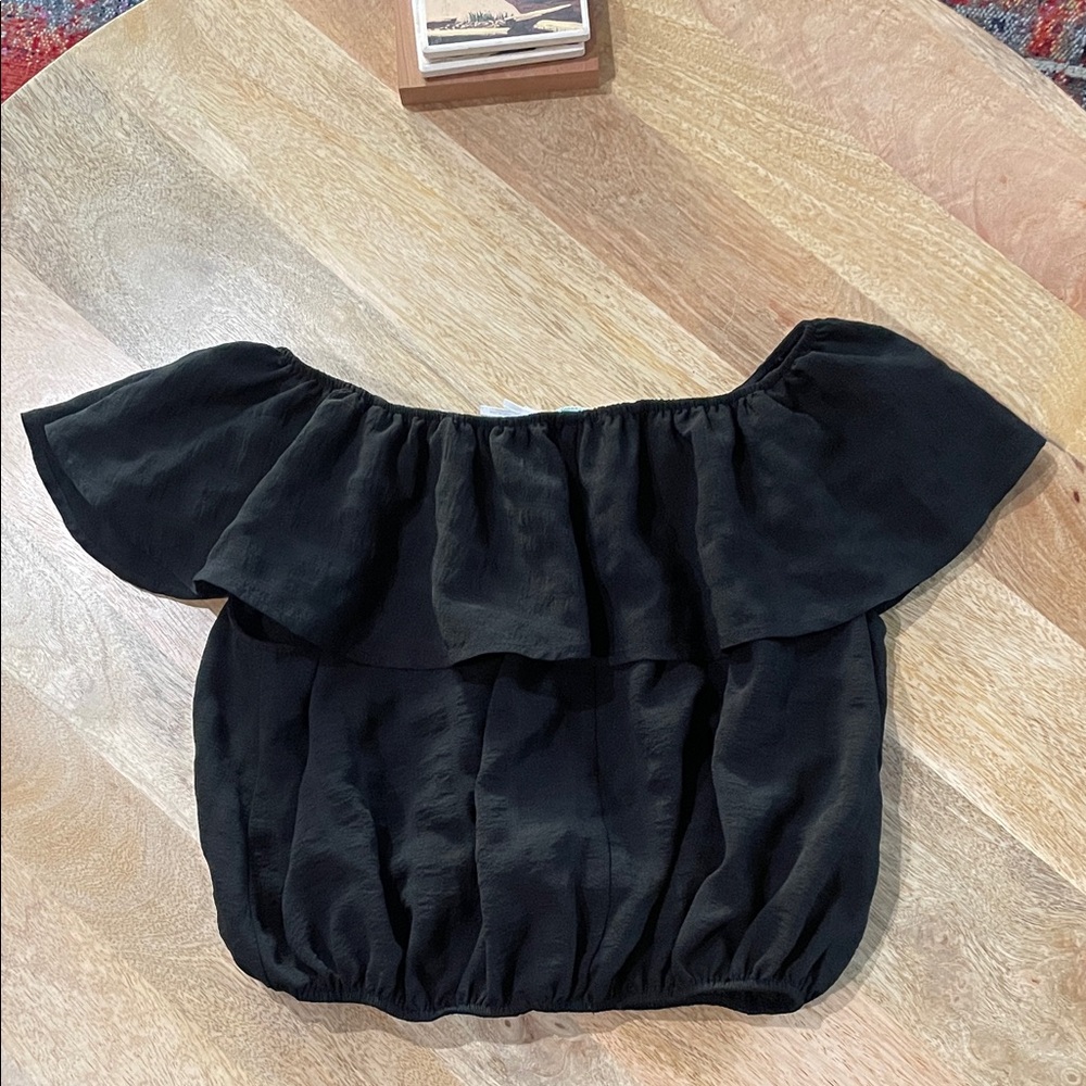 Kimchi Blue Black Ruffle Top - Picture 3 of 3